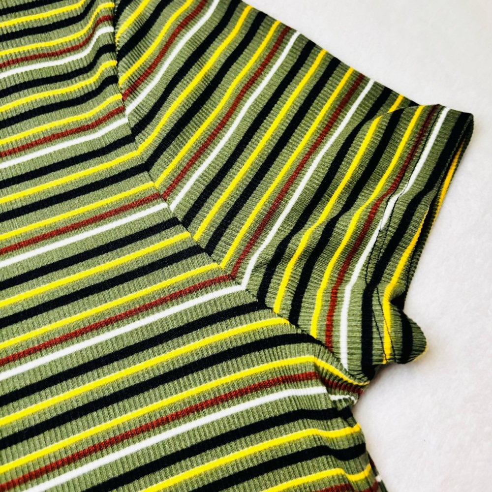 No Boundaries Multicolor Striped Short Sleeve Tee NWOT Size Large - Picture 5 of 6